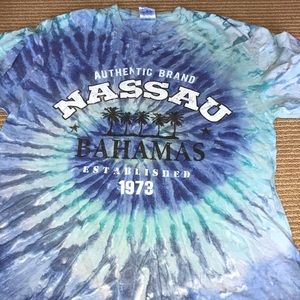 Blue tie dye Bahamas t shirt